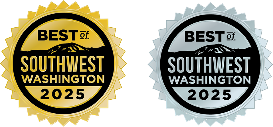 Gold-and-Silver-Best-of-SW-WA-2025-1 Gold and Silver Award. Best of Southwest Washington 2025.